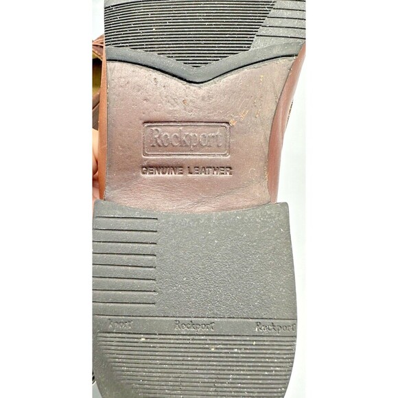 Rockport - men's brown leather shoes w fringes M4044 - low heel - size 9.5 - Picture 10 of 14